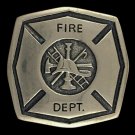 Vtg 70s NOS Fire Dept Fireman Fire Man Fighter EMT Volunteer Brass Belt Buckle