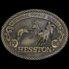 PRCA NFR National Finals Rodeo Cowboy Bull Dogging Western 80s Vtg Belt Buckle