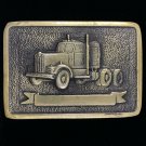 Vtg Peterbilt Kenworth Mack Trucker Semi Truck Brass New Nos 1970s Belt Buckle