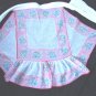 Vintage 30s 40s Handkerchief Hanky Apron PINK w Blue Flowers