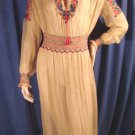 Vintage 20s Embroidered Hungarian Folk Dress Ethnic M L