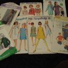 Sewing Pattern Girls Vintage 60s 70s Mod LOT 6