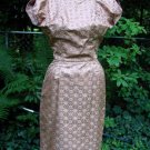Vintage 50s SILK BROCADE Dress & Jacket QUALITY EC XS