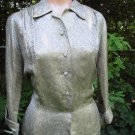 Vintage 50s GOLD BROCADE Blouse Top Fitted ELEGANT L