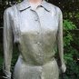Vintage 50s GOLD BROCADE Blouse Top Fitted ELEGANT L