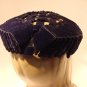 Vintage Hat 40s Black Velvet Woven Rennaisance