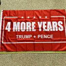 Trump Pence Flag " 4 More Years " Banner Red 3x5ft