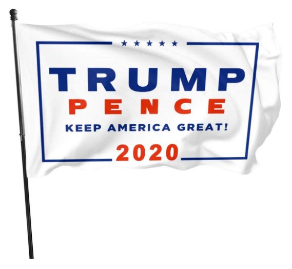 Trump Pence Keep America Great 2020 White 3'x5' Banner Flag