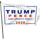 Trump Pence Keep America Great 2020 White 3'x5' Banner Flag