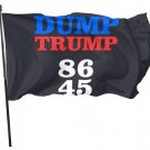 Dump Trump Flag - Trump 2020 Flag Black 3x5ft 86 45