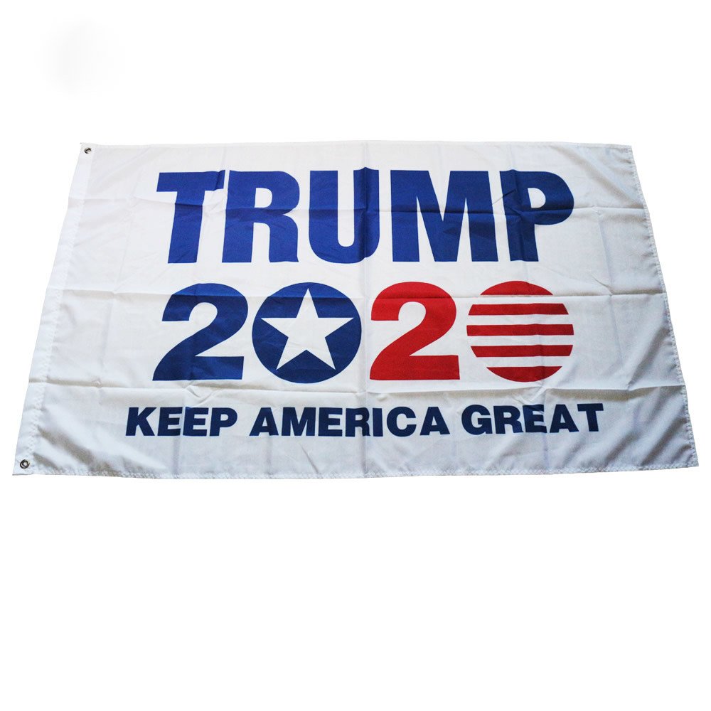 3'x5' Trump 2020 Flag White 3x5Ft Keep America Great Again President USA Print One Side