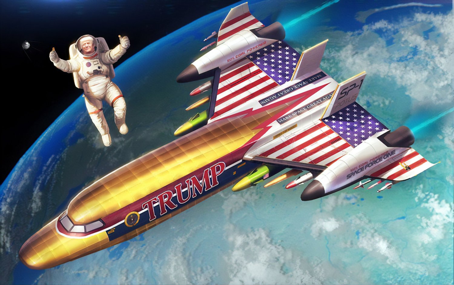 Space For One Flag - Trump Flag Polyester 3x5Ft