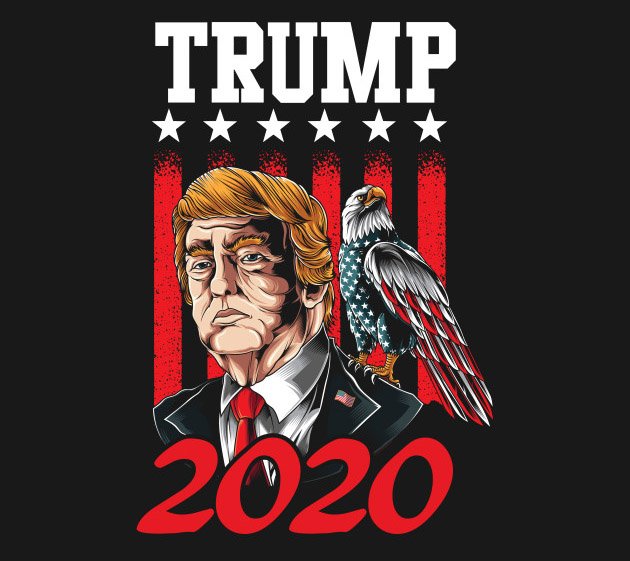 President USA Trump Eagle Flag - Trump 2020 Flag Make America Great