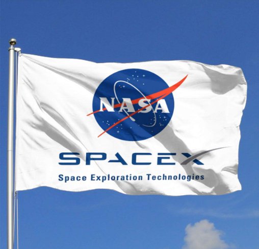 SpaceX Flag White  3x5Ft Banner