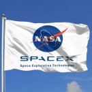 SpaceX Flag White  3x5Ft Banner