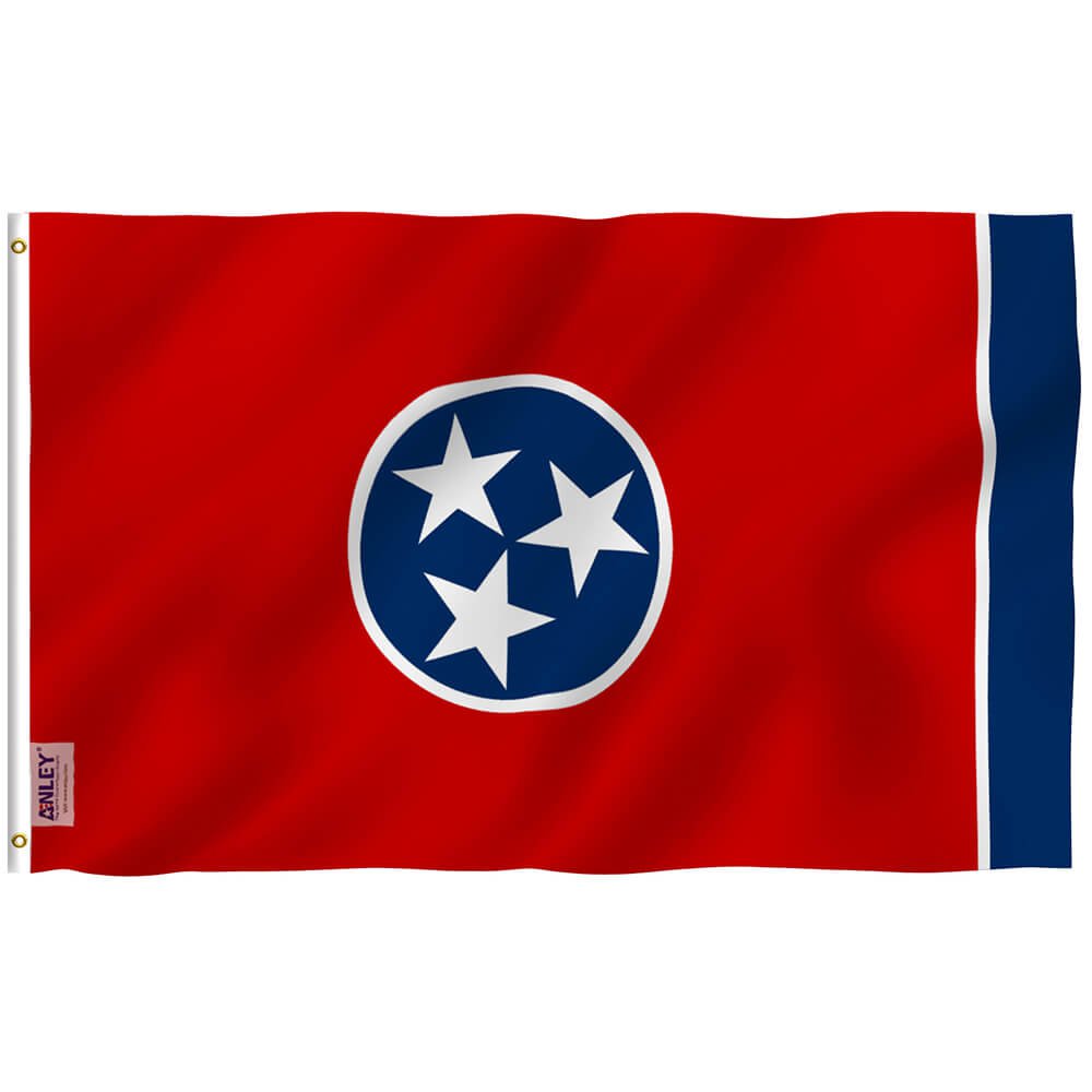 Tennessee State Polyester Flag - Tennessee TN Flag Polyester with Brass Grommets 3X5Ft Banner USA
