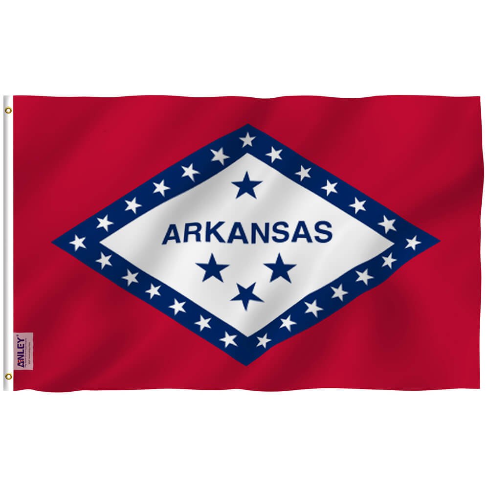 Arkansas State Polyester Flag - Arkansas AR Flag Polyester with Brass Grommets 3X5Ft Banner USA