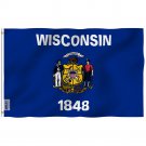 Wisconsin State Flag - Wisconsin WI Flag with Brass Grommets 3X5Ft Banner USA
