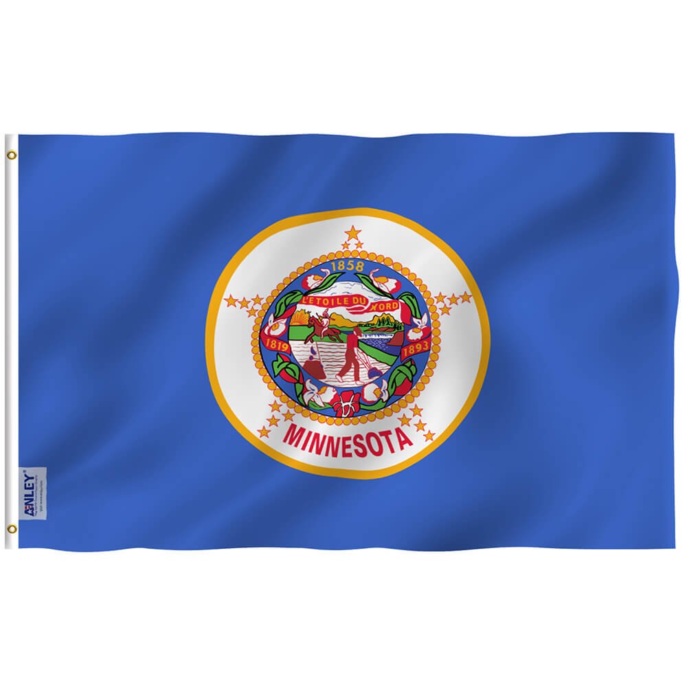 Minnesota State Flag - Minnesota MN Flag with Brass Grommets 3X5Ft Banner USA