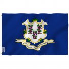 Connecticut State Polyester Flag - Connecticut CT Flag with Brass Grommets 3X5Ft Banner USA