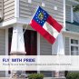 Georgia State Polyester Flag - State of Georgia GA Flag with Brass Grommets 3X5Ft Banner USA