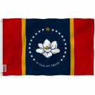Fly Breeze 3×5 Foot New Mississippi Flag with Brass Grommets 3X5Ft Banner USA