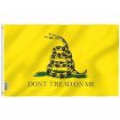 Yellow Don't Tread On Me Gadsden Flag - Tea Party Flag with Brass Grommets 3X5Ft Banner USA