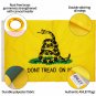 Yellow Don't Tread On Me Gadsden Flag - Tea Party Flag with Brass Grommets 3X5Ft Banner USA