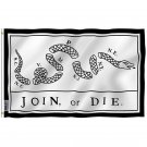 White Join Or Die Flag - Rattlesnake Flag with Brass Grommets 3X5Ft Banner USA