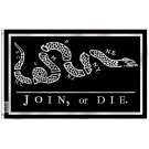 Black Join Or Die Flag - Rattlesnake Flag with Brass Grommets 3X5Ft Banner USA