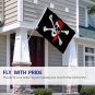 Fly Breeze Jolly Roger Flag with Red Bandana with Brass Grommets 3X5Ft Banner USA