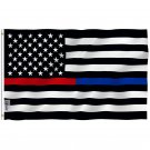 Fly Breeze Thin Blue and Red Line USA Flag with Brass Grommets 3X5Ft Banner USA