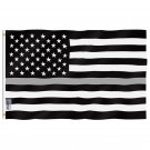 Fly Breeze Thin Gray Line United States Flag with Brass Grommets 3X5Ft Banner USA