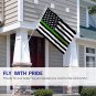Fly Breeze Thin Green Line USA Flag with Brass Grommets 3X5Ft Banner USA