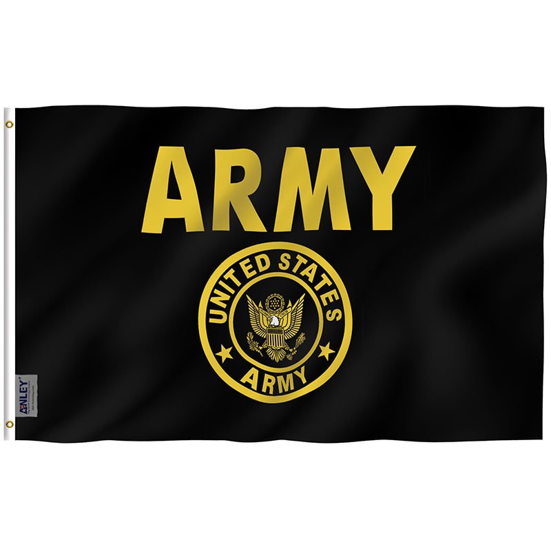 Fly Breeze USA Army Crest Flag with Brass Grommets 3X5Ft Banner USA Polyester