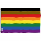 Fly Breeze Philadelphia Rainbow Flag with Brass Grommets 3X5Ft Banner USA Polyester