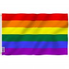Fly Breeze Rainbow Gay Pride Flag with Brass Grommets 3X5Ft Banner USA Polyester