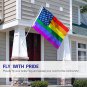 Fly Breeze Rainbow USA Flag with Brass Grommets 3X5Ft Banner USA Polyester