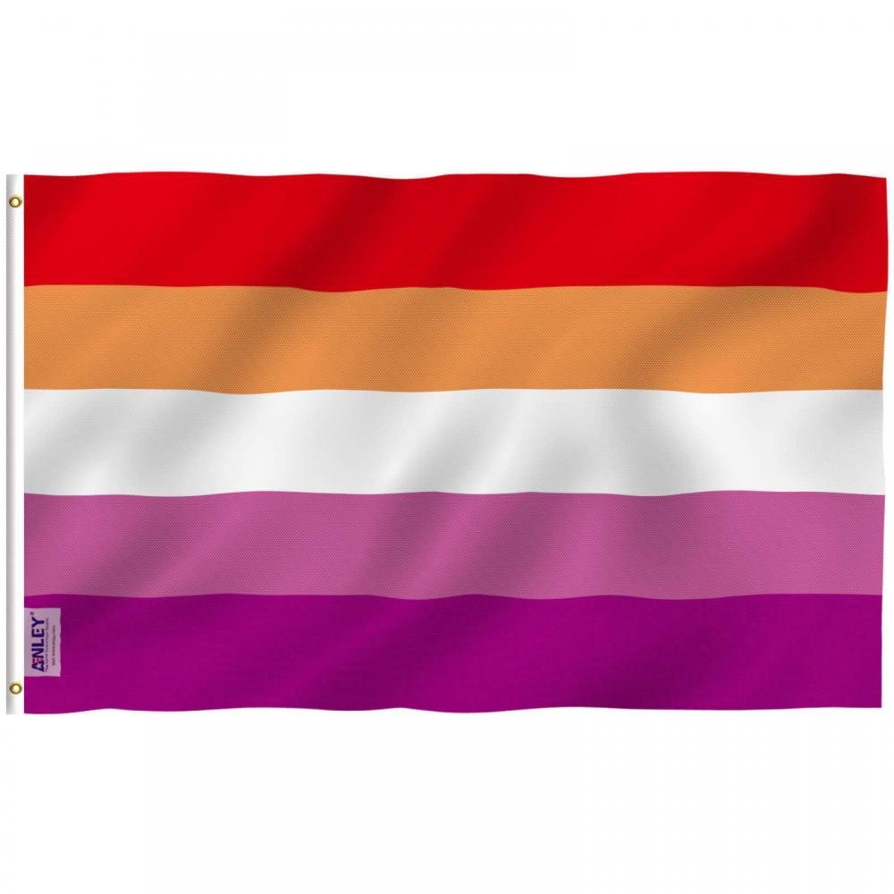 Fly Breeze Sunset Lesbian Pride Flag with Brass Grommets 3X5Ft Banner USA Polyester