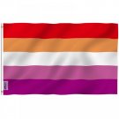 Fly Breeze Sunset Lesbian Pride Flag with Brass Grommets 3X5Ft Banner USA Polyester