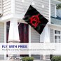 Fly Breeze Anarchy Flag with Brass Grommets 3X5Ft Banner USA Polyester
