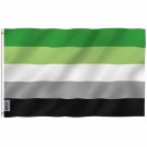 Fly Breeze Aromantic Pride Flag with Brass Grommets 3X5Ft Banner USA Polyester