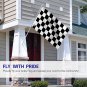 Checkered Flag - Black and White Racing Flag with Brass Grommets 3X5Ft Banner USA Polyester