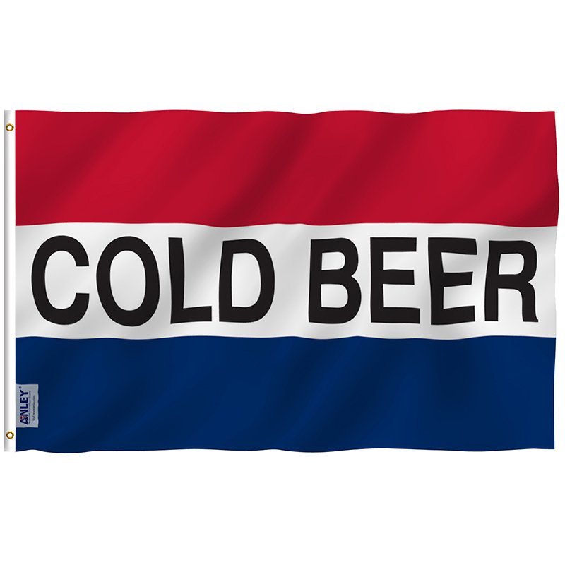 Fly Breeze Cold Beer Flag with Brass Grommets 3X5Ft Banner USA Polyester