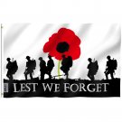 Fly Breeze Lest We Forget Flag with Brass Grommets 3X5Ft Banner USA Polyester