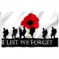 Fly Breeze Lest We Forget Flag with Brass Grommets 3X5Ft Banner USA Polyester