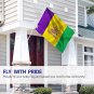 Fly Breeze Mardi Gras Flag with Brass Grommets 3X5Ft Banner USA Polyester