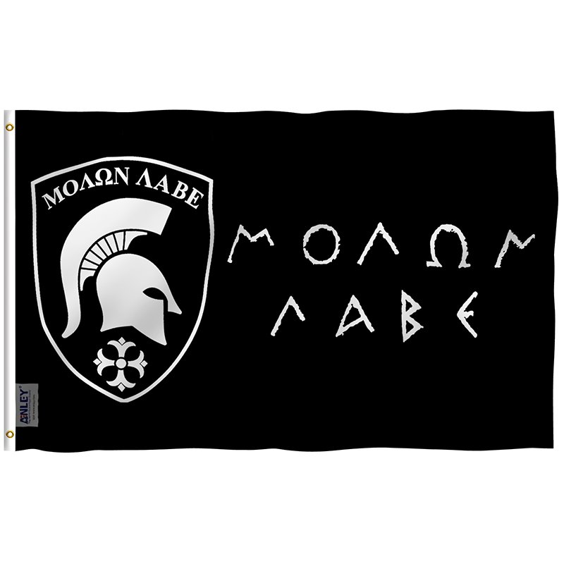 Fly Breeze Molon Labe Gonzales Spartan Flag with Brass Grommets 3X5Ft Banner USA Polyester
