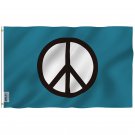 Fly Breeze Peace Symbol Flag with Brass Grommets 3X5Ft Banner USA Polyester