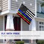 Fly Breeze Thin Blue Red and Green Line USA Flag with Brass Grommets 3X5Ft Banner USA Polyester